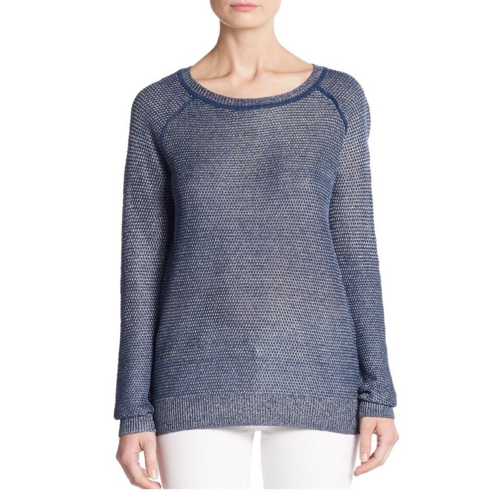 NWT Vince Navy Blue Open Knit Sweater